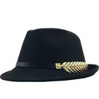 Декорированная маленькая шерстяная шляпа Fishbone с ремнем для мужчин и женщин, осенне-зимняя шапка в британском стиле ретро, джазовая шляпа, модная повседневная шапка