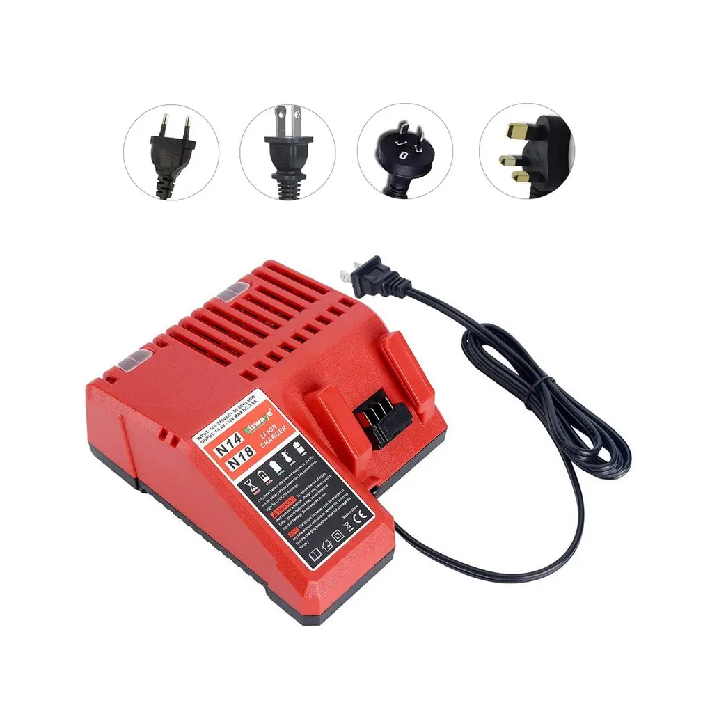 

Li-ion Battery Charger 110-240V Fast Lithium Battery Charger for Milwaukee M18 48-11-1815 48-11-1828 48-11-2401 48-11-2402