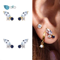 925 silver ear needle stud earrings for women exquisite luxury crystal earrings korean fashion females birthday party jewelry