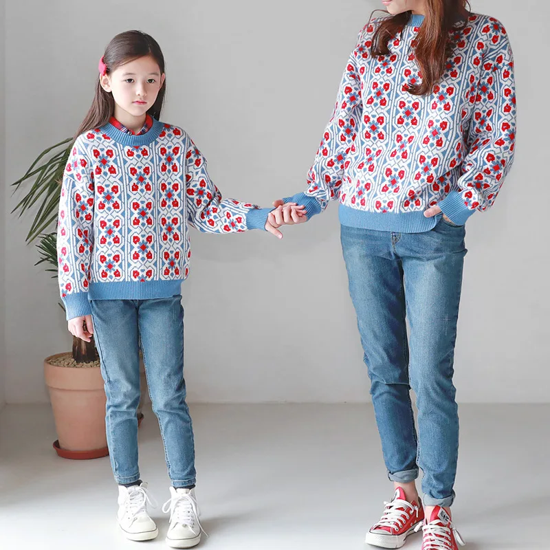 Новые детские свитера для родителей осенне-зимний свитер мамы и дочки | Мать