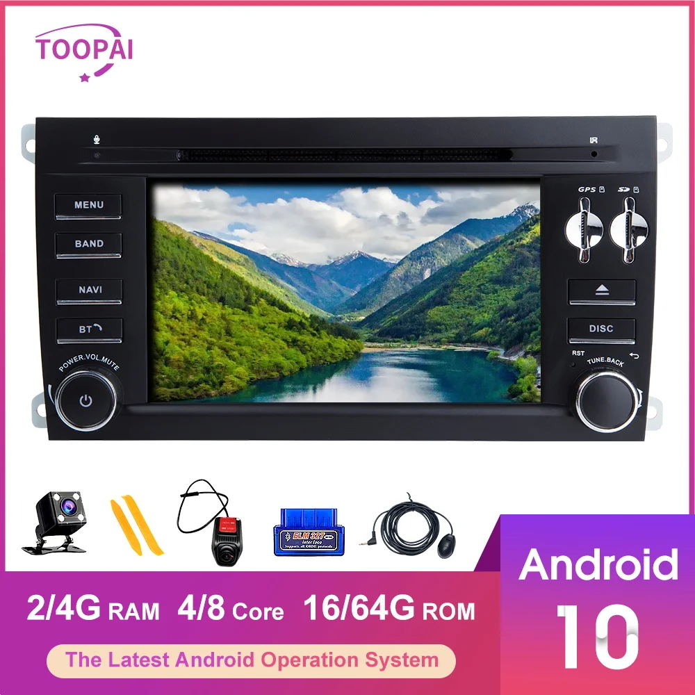 

TOOPAI Android 10.0 For Porsche Cayenne 2003-2010 Auto Radio Stereo Head Unit GPS Navigation Car Multimedia Player DVD SWC 2din