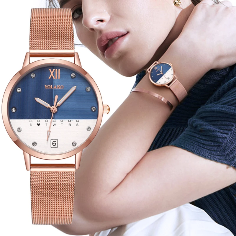 

Fashion Casual Creative Quartz Bracelet Watches Women Watch Luxury Brand Stainless Steel Net belt Dress Clock Gift reloj mujer