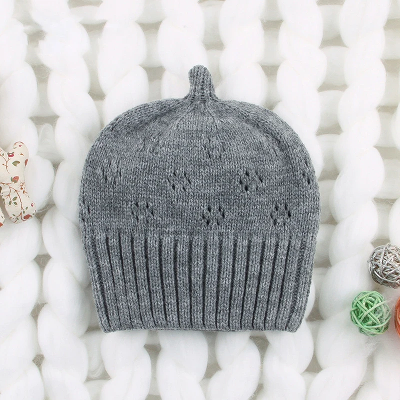 Новинка 2019 зимняя теплая детская шапка в клетку для новорожденных вязаная Милая