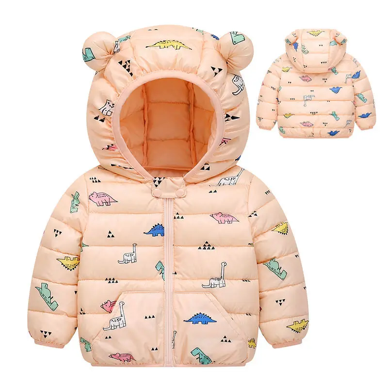 

Winter Children's Hooded Jacket Coat Baby Girls Infant Coats Printing Outerwear Toddler Boys Kids Warm Down Jackets Thin Clothin