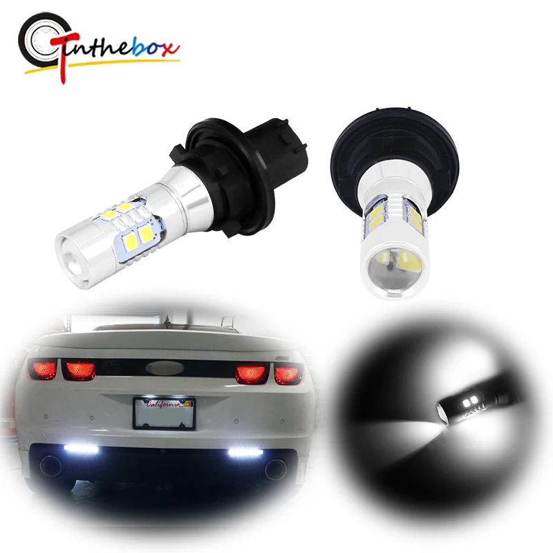 

Без Hyper Flash PH24W PHC24WY 6000K белые 10-SMD светодиодные лампы для Cadillac SRX Ford aurus Chevrolet Camaro и т. д. резервный задний свет