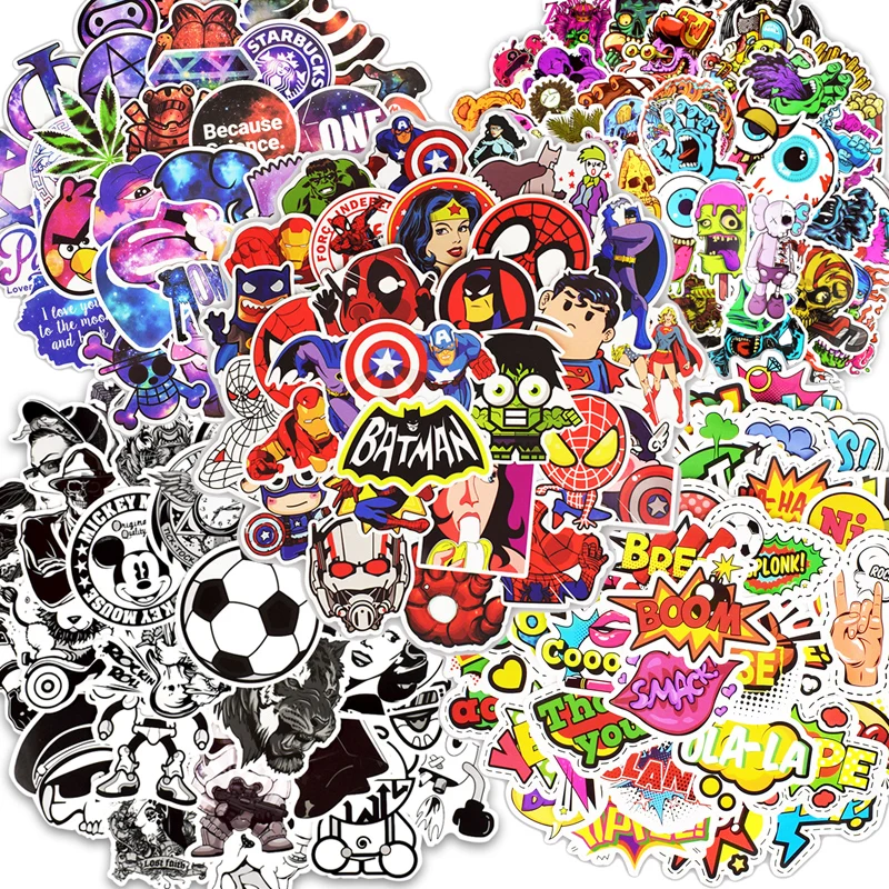 50 шт. водонепроницаемые виниловые наклейки для велосипеда скутера автомобиля