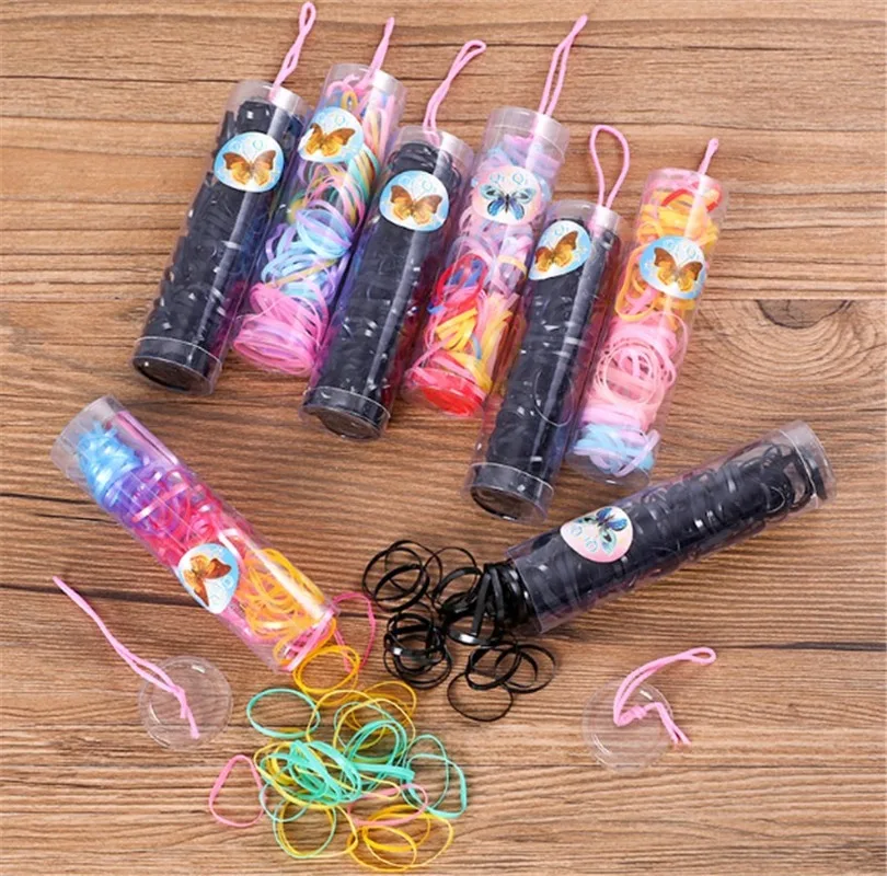 

1Box Girls Colorful Small Disposable Rubber Bands Gum For Ponytail Holder Elastic Hair Bands Fashion Hair Accessories