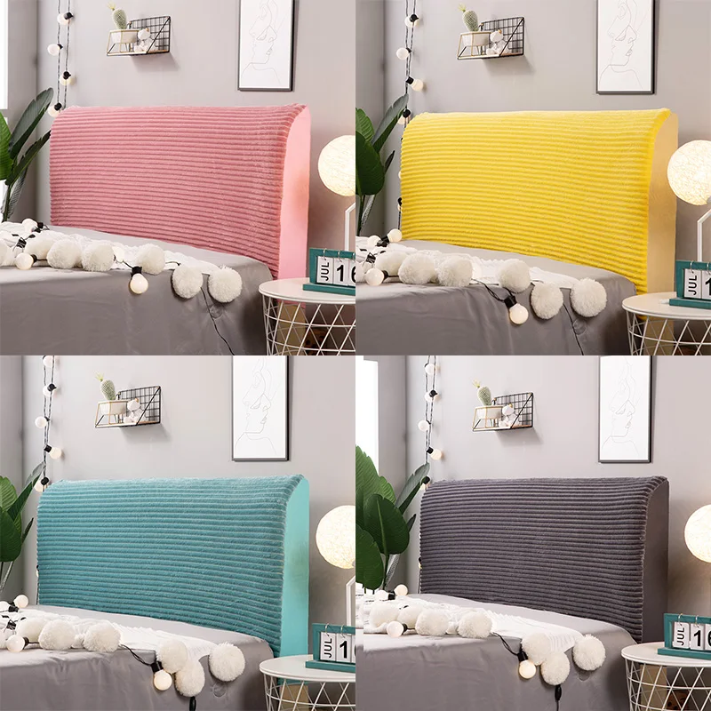 

Simple Modern Soft Coral Fleece Solid Color Bedside Cover Full Enclosed Elastic Dust-proof Bed Head Cover/ Protective Cover
