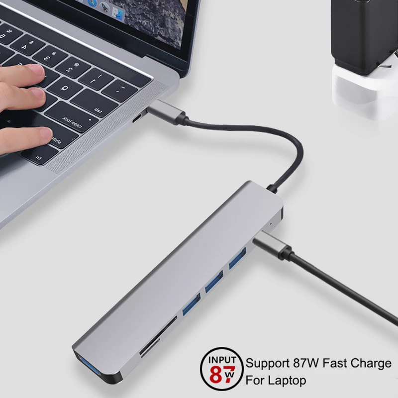 TRUMSOON Thunderbolt 3 Type C к HDMI-совместимый USB 0 SD TF кардридер адаптер концентратор для Macbook