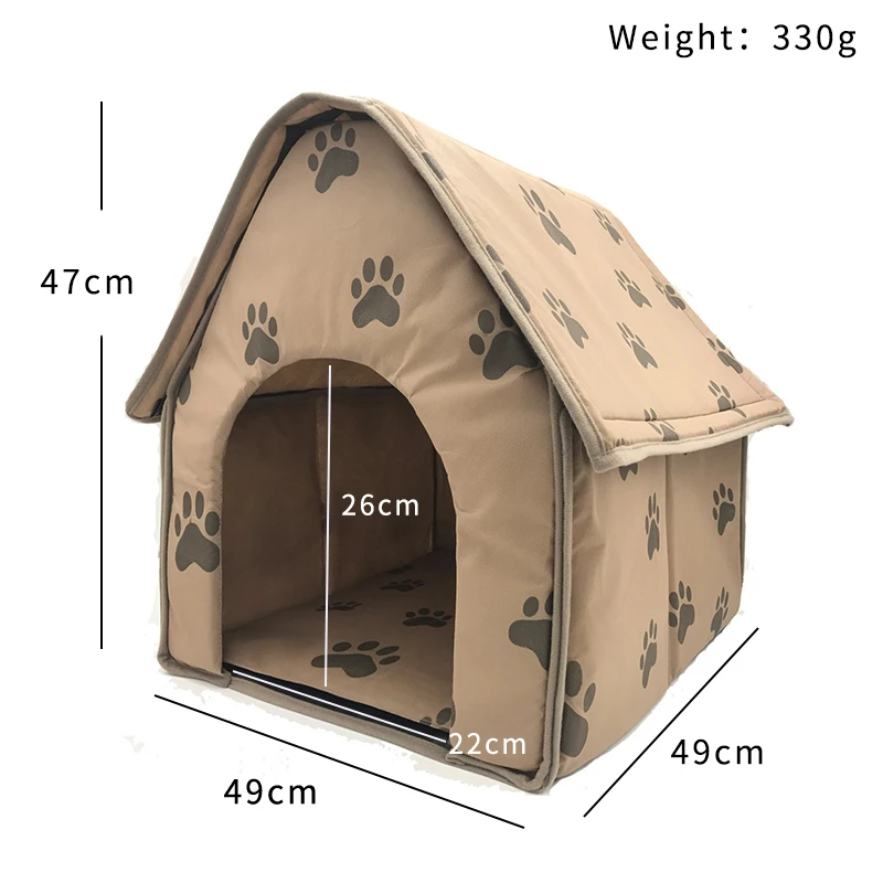 

Pordable Dog Bed House Paw Sleeping Beds Puppy Kennel Outdoor Travel Warm Tent House for Dogs Pet Supplies Print Small Dog Cloth