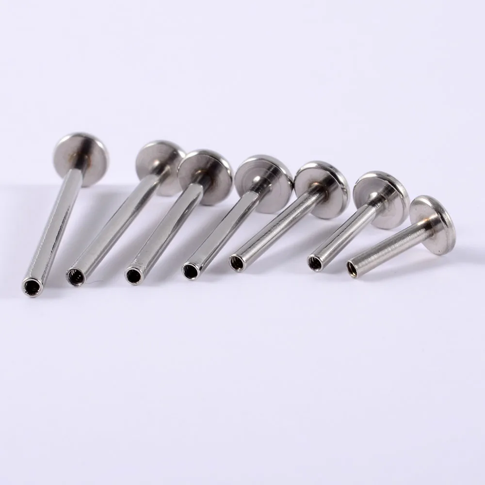 10PCS/Lot Steel & Titanium Lip Bar Parts Screw Thread 16G/14G Labret Post Barbells For Lip Piercing Earring Stud Body Jewelry images - 6