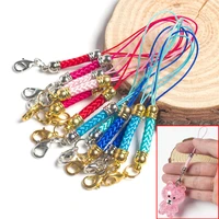 10pcs goldsilver lobster clips lanyard diy mobile phone lariat mobile straps nylon trinket key ring chain jewelry craft jewelry