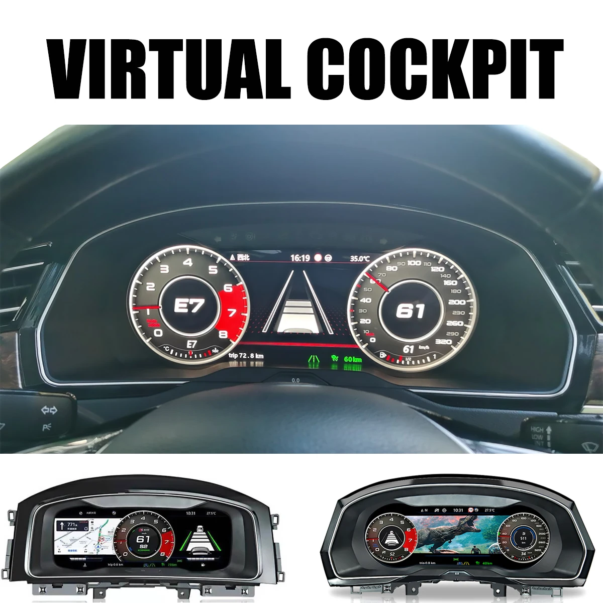 Digital Virtual Cockpit For VW Golf 7 R GTI MK7 MK7.5 PASSAT B8 CC Speedometer Panel Digital LCD Dashboard Instrument Cluster