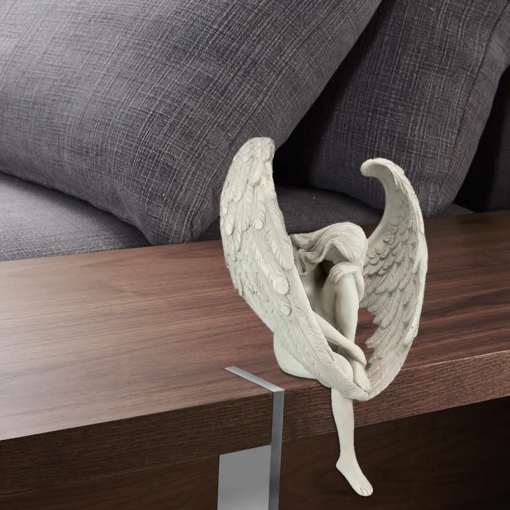 

Desktop decoration outdoor gardening resin crafts angel wing sculpture jewelry sad leg angel statue courtyard statue