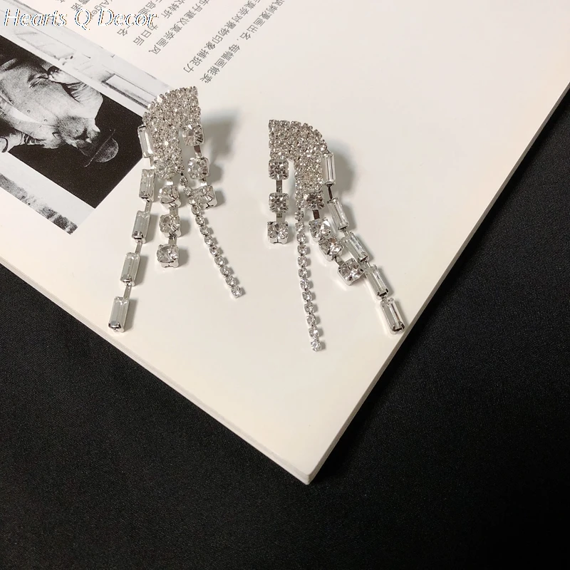 

Glam Amazing Crystal Zirconia Earrings Party Gown Brincos Runway rare Boucle d'oreille Korean Japan Style Fashion