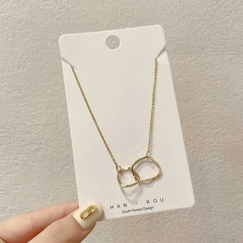 

the New Listing Jewelry Korean Titanium Steel Irregular Female Korean Circle Geometric Light Party Necklaces for Women Girls