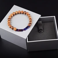 retro hematite energy bracelets homme wooden beads stainless steel arrow lava rosary jewelry yoga reiki healing gift for men