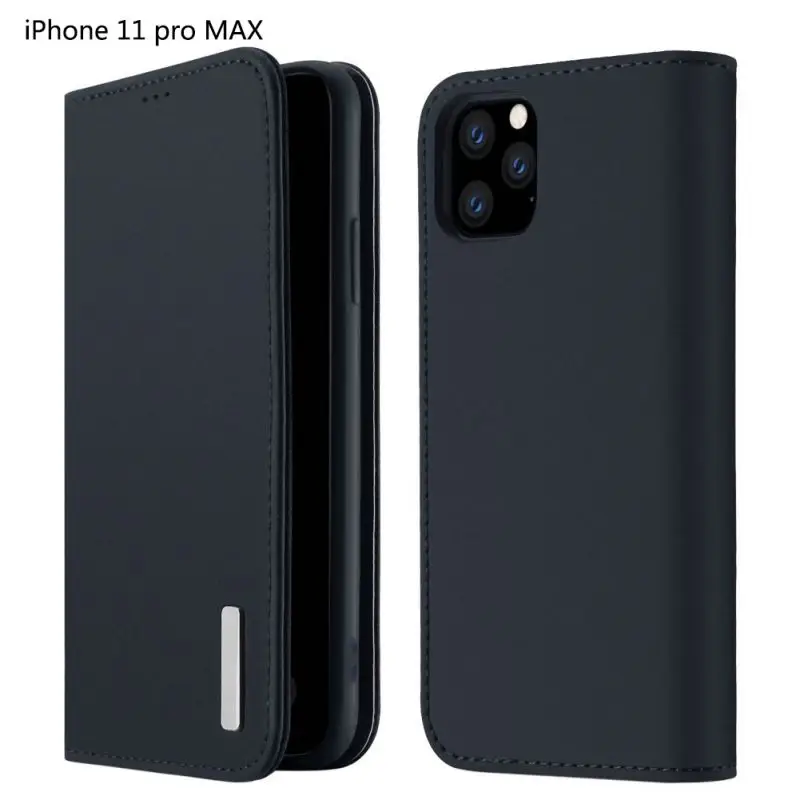 Полностью Защитные чехлы для iPhone11ProMAX, Магнитный чехол с откидной крышкой и отделениями для карт, однотонные чехлы из натуральной кожи пу и ТПУ
