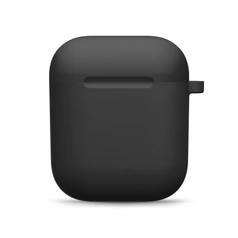 Мини Мягкий силиконовый чехол для Apple Airpods противоударный чехол для Apple гарнитура для Airpods чехол s ультра тонкий Air Pods защитный чехол - Цвет: Black