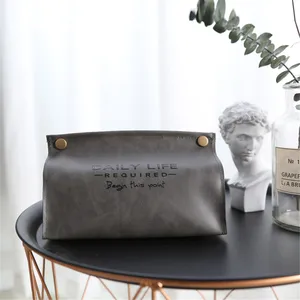 Ретро кожаная коробка для салфеток с 3D буквами контейнер для салфеток для дома, автомобиля, офиса, отеля полотенце для кухни коробка для салфеток для хранения домашнего украшения 1 шт.