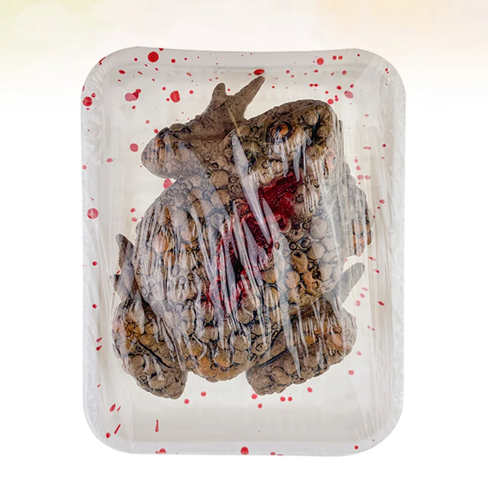 

Realistic Toad Prank Prop Toad Meal Box Decoration Scary Tray Simulation for Party Haunted House (Random Bloodstain)