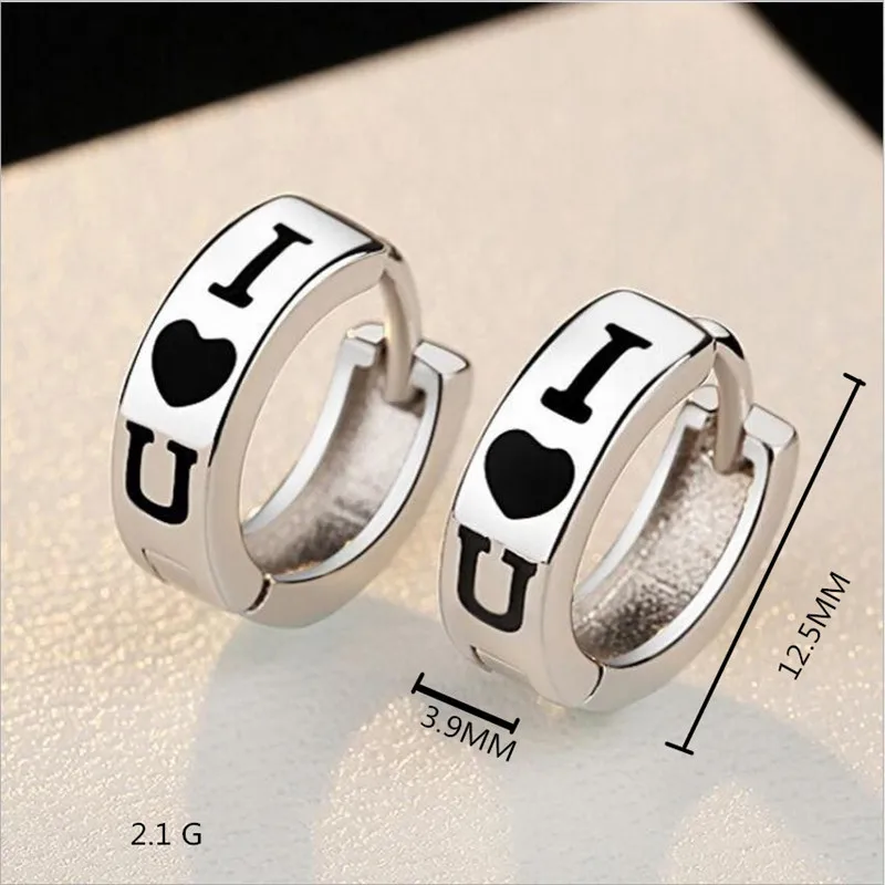 Женские серебряные серьги Everoyal модные из серебра 925 пробы с черными буквами и