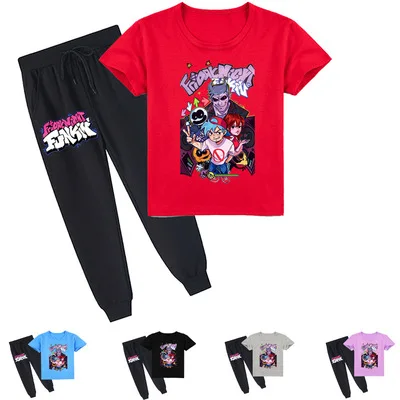 

Friday Night Funkin T Shirt Kids Summer T-shirt + Sport Pants 2pcs Sets Children's Clothing Baby Boy Clothes Set Girls Outfits