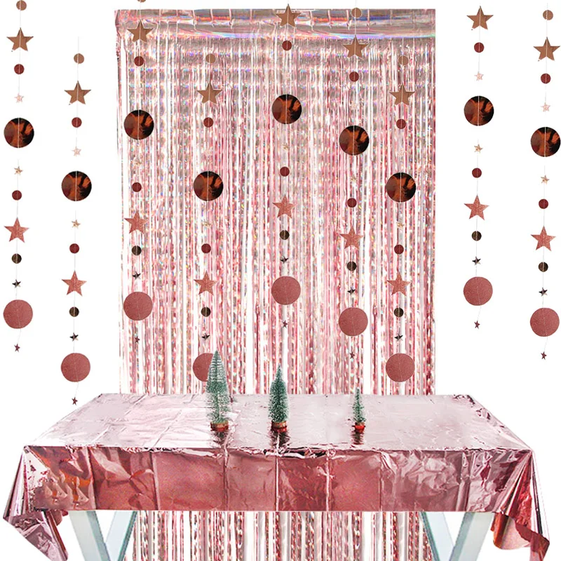 Свадебное украшение розовое золото настольные украшения бумажные флажки для дня