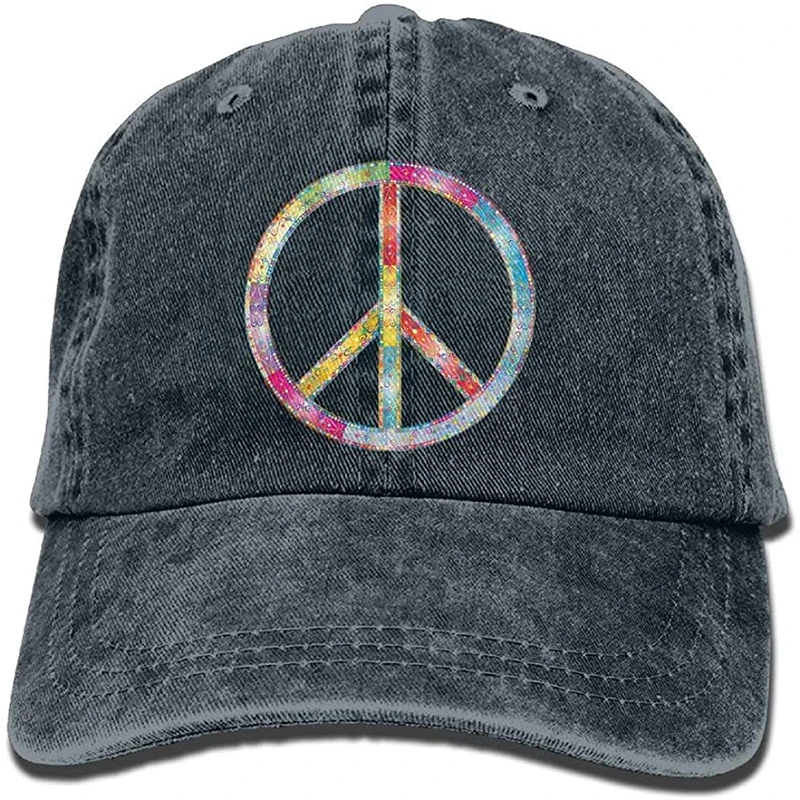 

Rainbow Peace Sign Cowboys Baseball Cap for Unisex Trucker Style Hats