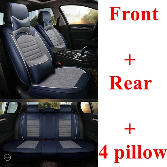 blue gray luxury Передняя+ задняя крышка автомобильного сиденья для Volkswagen Passat b5 b6 b7 b8 golf 4 golf 5 golf 6 golf 7 tiguan Polo tiguan touareg Dacia duster - Название цвета: blue gray luxury
