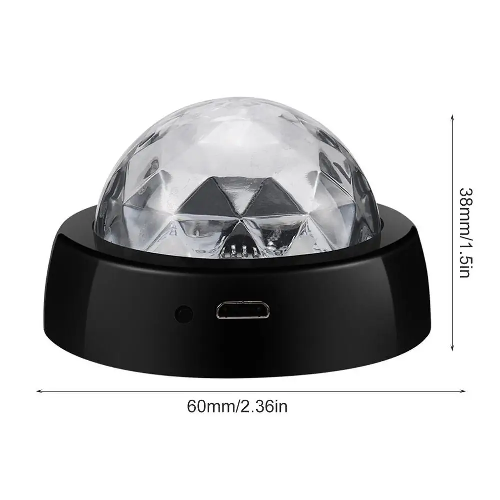 Светодиодный USB автомобильный атмосферный светильник со звуковым управлением