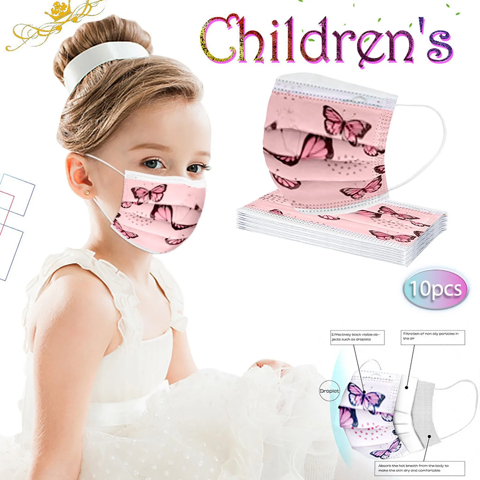 10/20 шт. одноразовые маски для лица мальчиков и девочек|Маски вечеринки| |