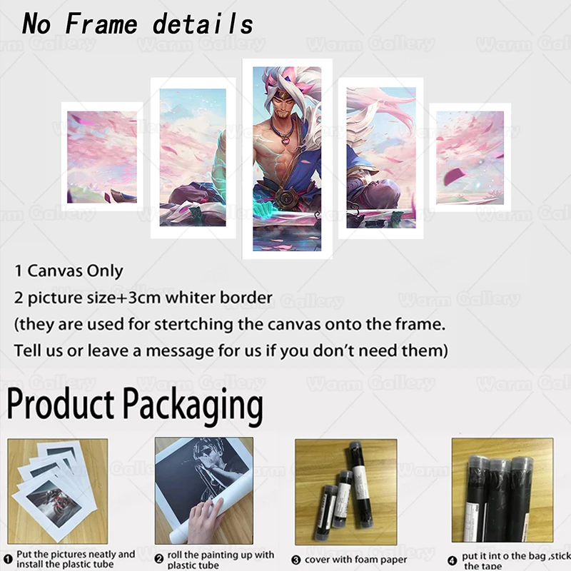 Настенная живопись картины холст печатный аниме модульный плакат 5 панелей Gundam