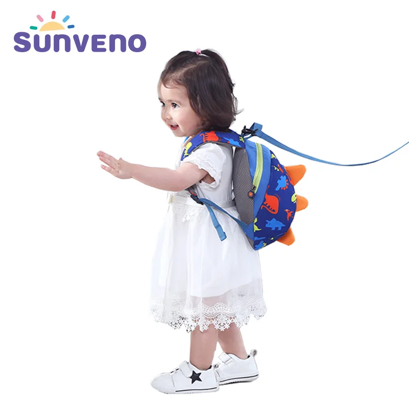 SUNVENO милый мультяшный Детский рюкзак для малышей с ремнем безопасности защитой