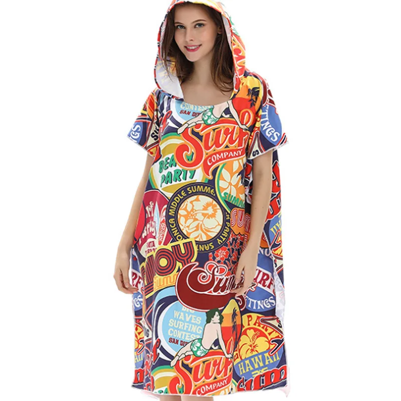 Банный халат с принтом для смены одежды банное полотенце модное уличное пляжное