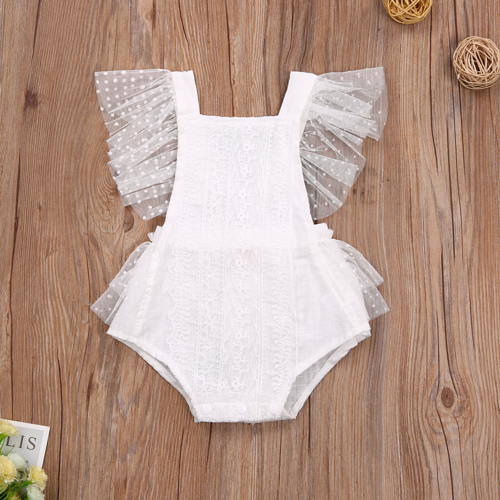 

Infants Newborn Baby Girl Lace Romper Summer Flying Sleeve Backless Jumpsuit Cute Princess Girls Clothes