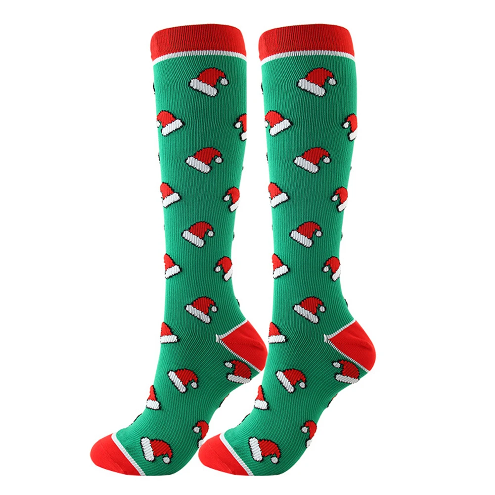 Рождественские гольфы компрессионные чулки высокого качества спортивные носки