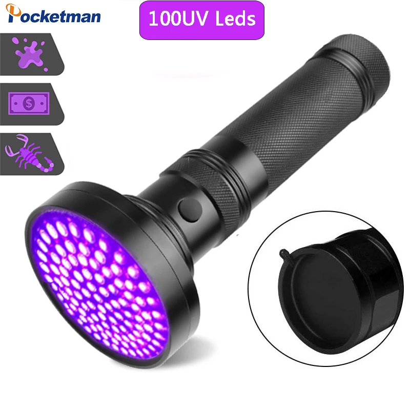 УФ фонарик 100 сисветодиодный 51 светодиод 21 светодисветодиодный 395 400 нм|Фонарики и