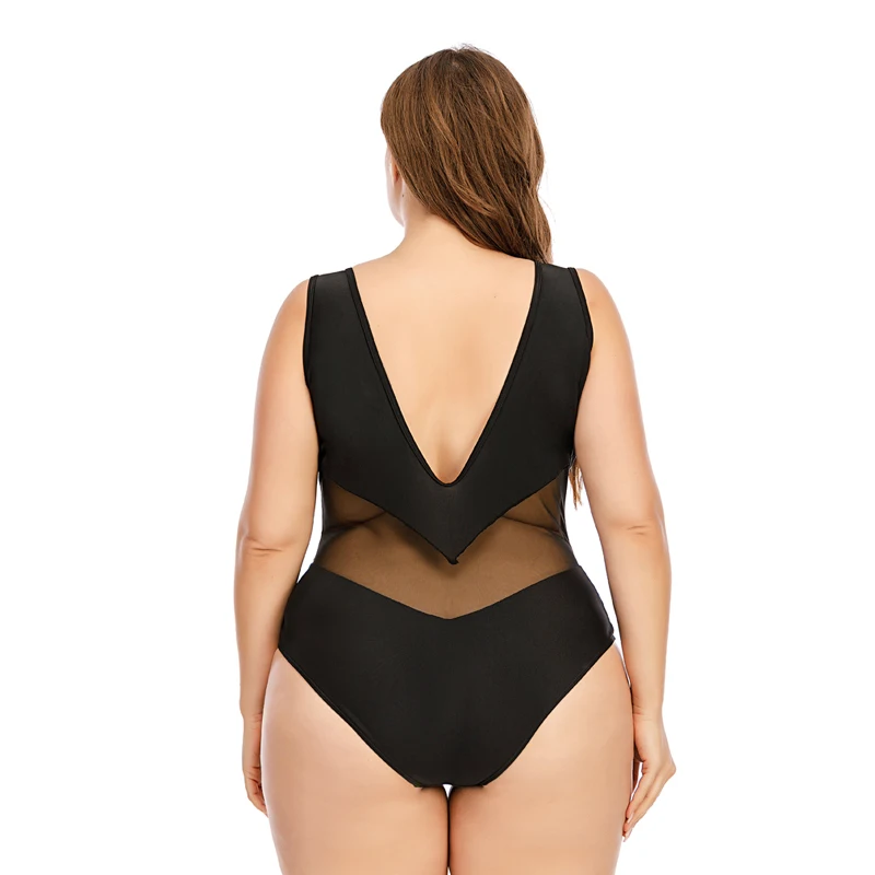 

2021 New Large Size 10XL One Piece Swimsuit Women Monokini Backless Swimwear V-neck Push Up bodysuit Bikini Plus Size Bathing