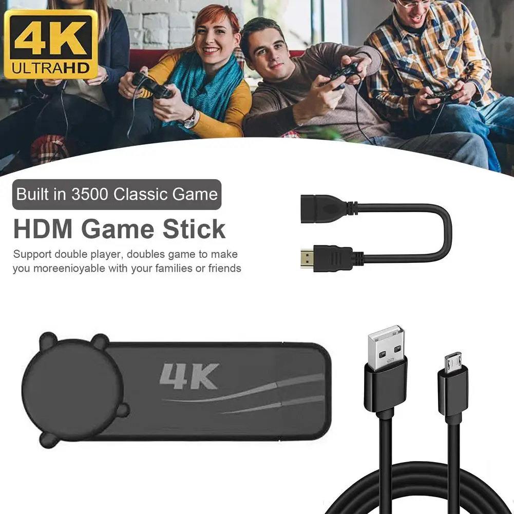 

Wireless Handheld TV 4K HDMI-Compatible HD Video Console Build In 3500 Games Console Portable Retro Game Stick For GBA/CPS/FBA