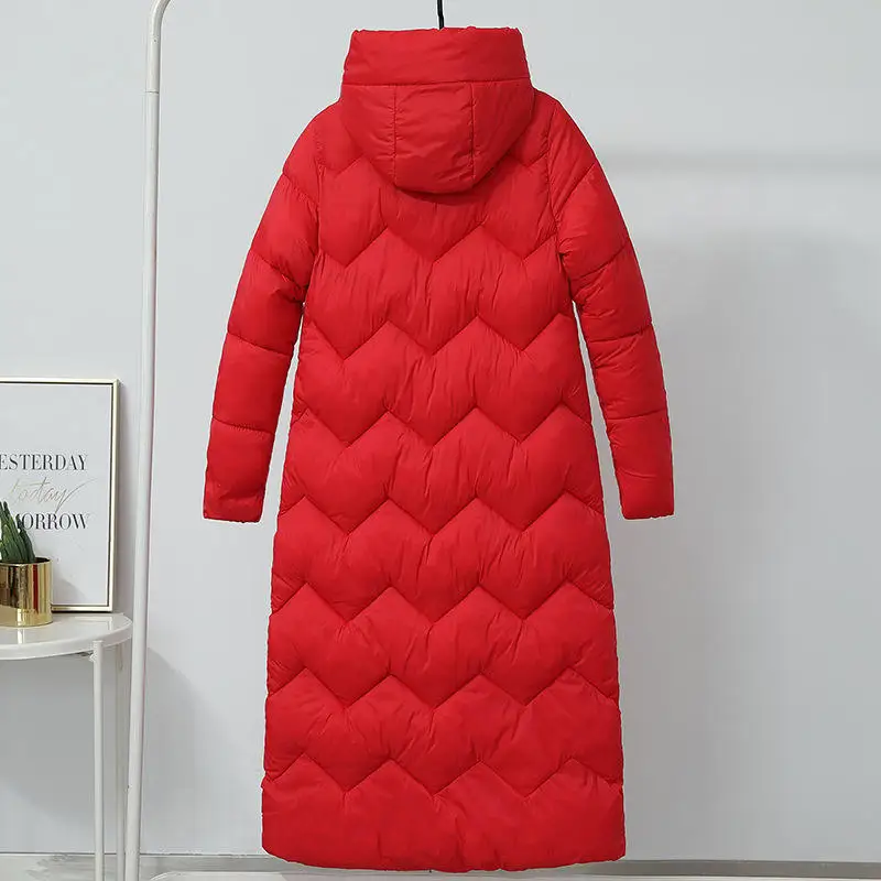 

XXXL Plus Size Big Pockets Hooded Warm Winter Jacket Women Single-Breasted Down Cotton Winter Coat Women Thick Long Jacket C6598