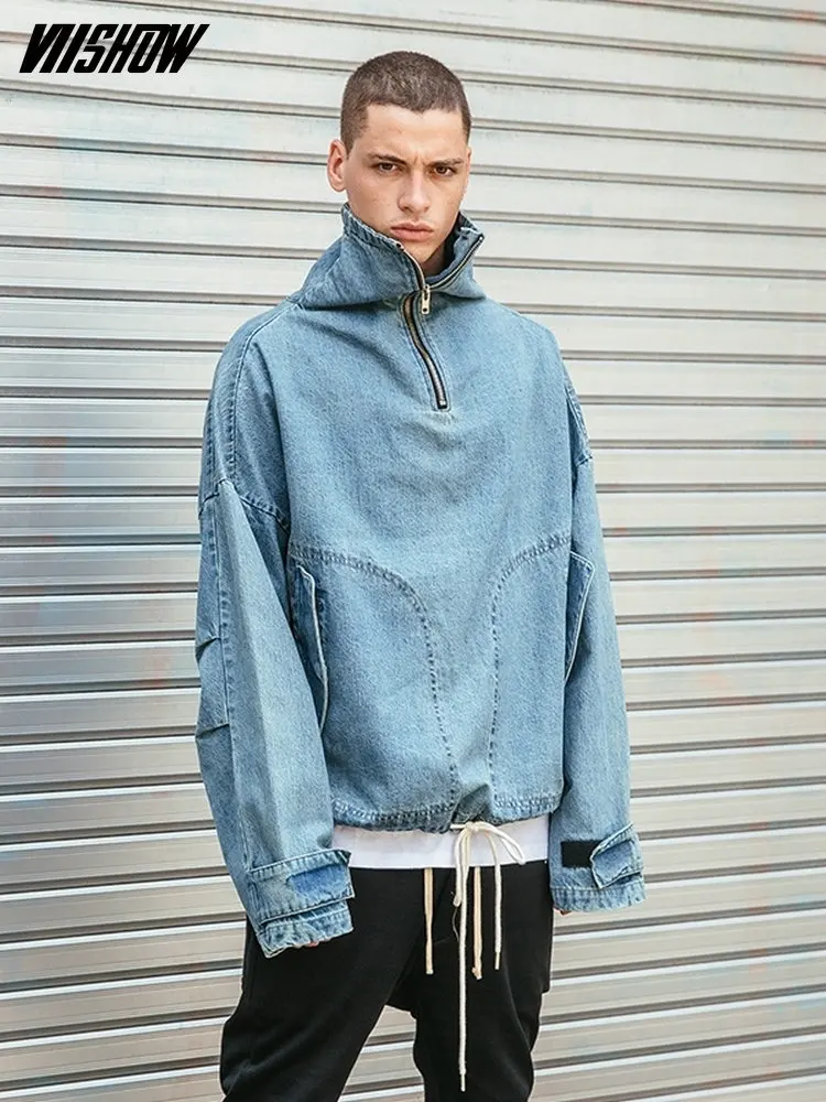 VIISHOW уличная мужская куртка бренд Chaqueta Hombre зимняя джинсовая куртка для мужчин джинсовая мужская куртка Veste Homme JC1863173