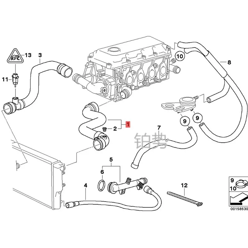 Автомобильный бак для воды верхняя труба радиатор двигателя хладагент шланг b mwE46