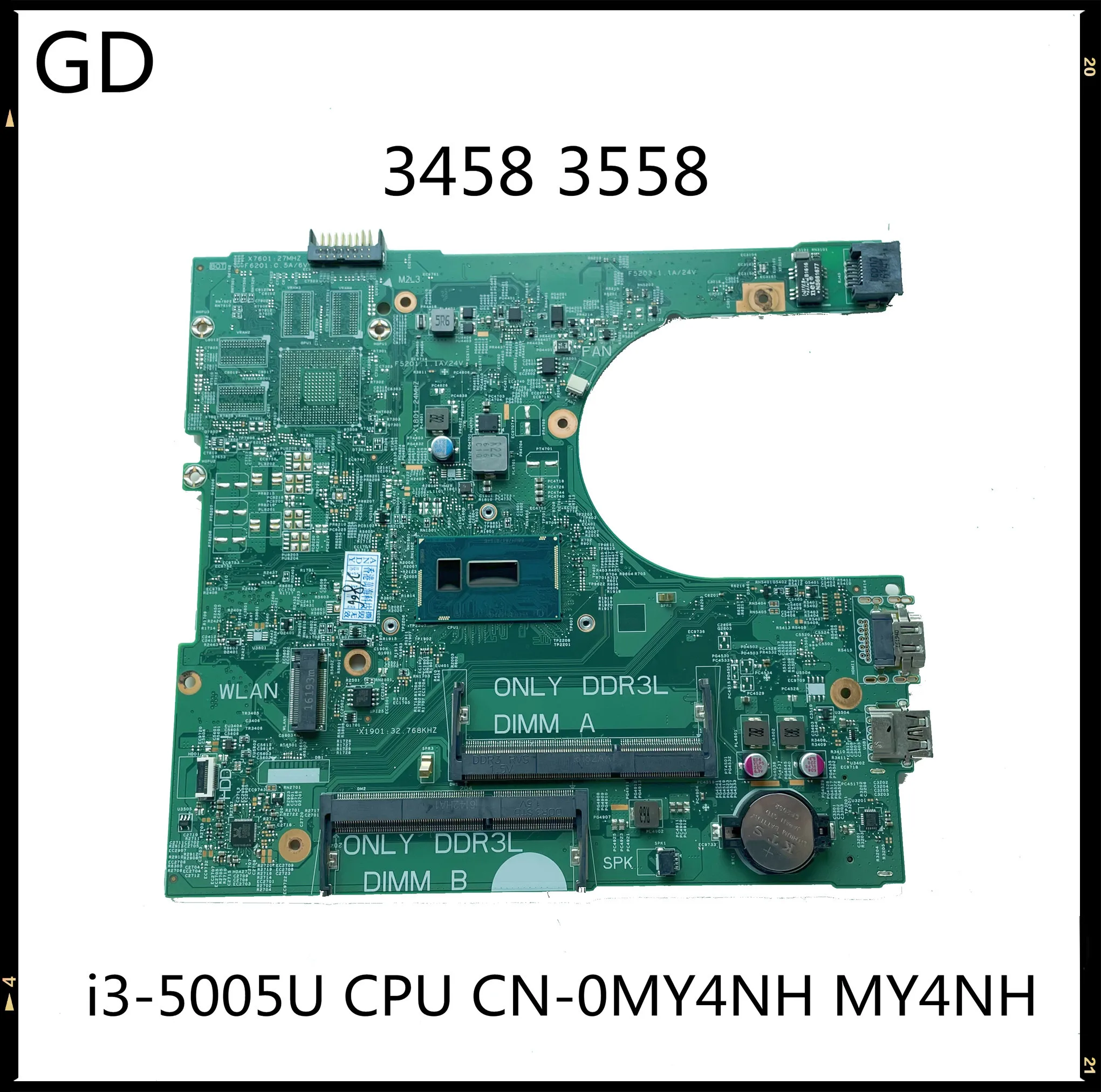 GD оригинал для Dell Inspiron 3458 3558 материнская плата ноутбука i3-5005U CPU MY4NH 14216-1 PWB:1XVKN