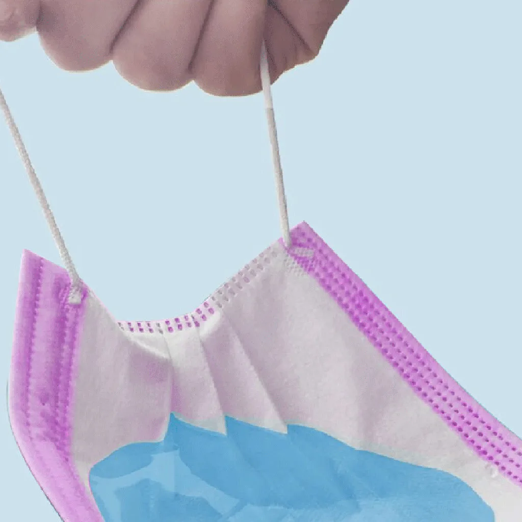 

50PCS Kids Disposable 3Ply Protection Face Masks Elastic Earloop Breathable Outdoor Washable Windproof Dustproof Mask Masque C