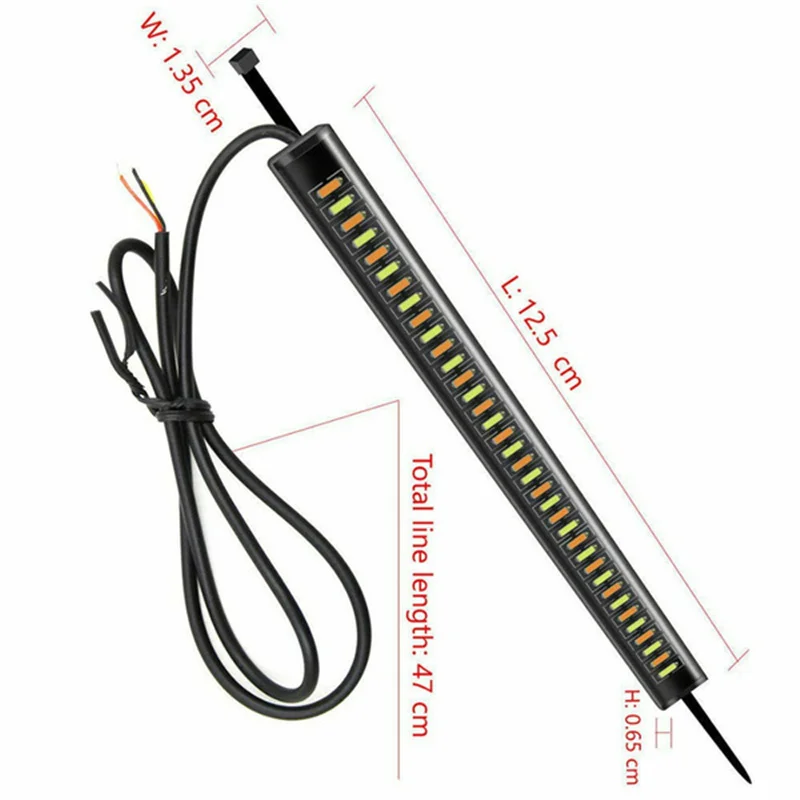 

2x 36LED Motorcycle Amber & White LED Ring Fork Strips Turn Signal Indicator DRL