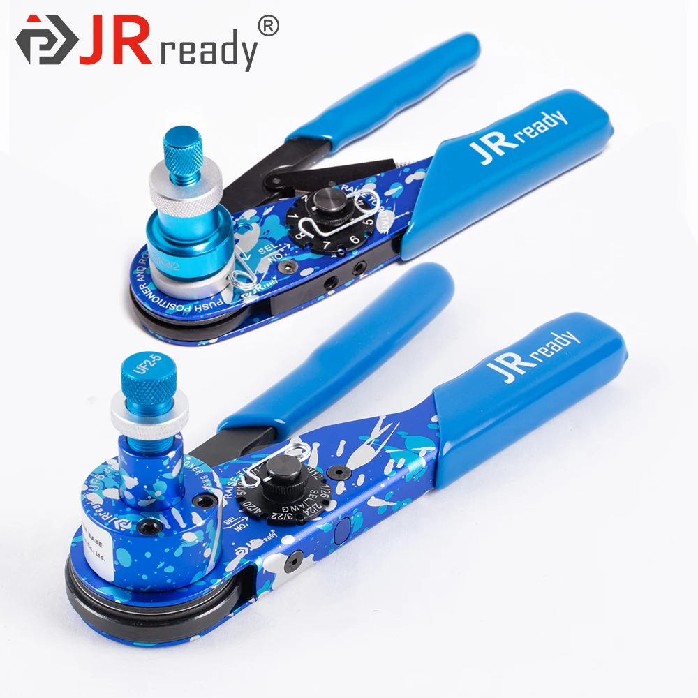 

Набор обжимных ручных инструментов JRready ST2138, устройство для обжима, стальной щипцы с 4 втулками и универсальным регулируемым позиционером, о...