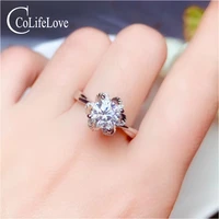 colife jewlery classic engagement ring 0 5ct real moissanite ring 925 silver moissanite jewelry gift for girl silver gem ring