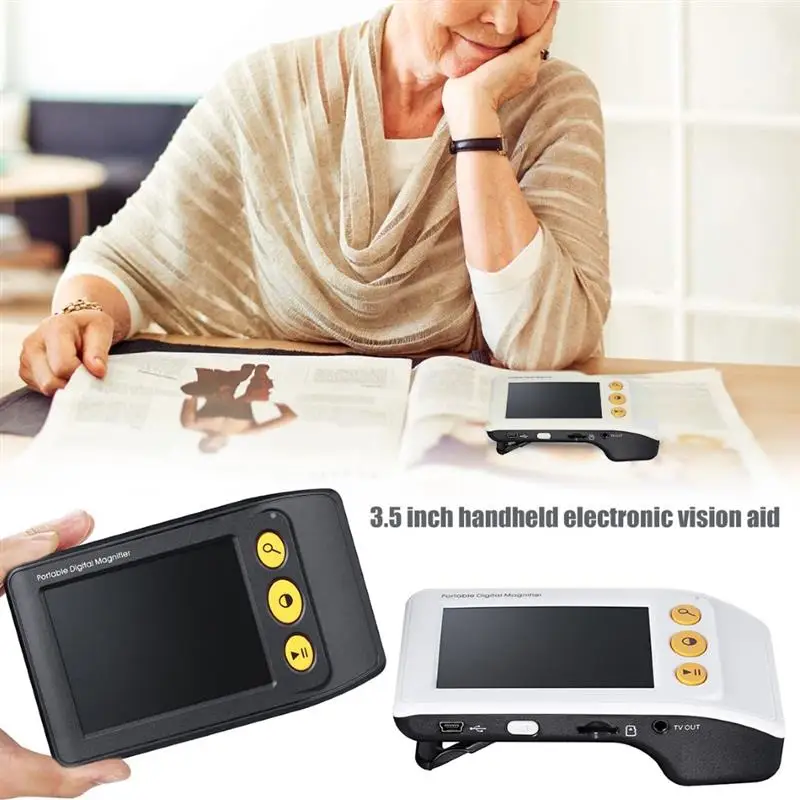 

2-25X 3.5" Color LCD Electronic Reading Digital Magnifier Zoom Handheld Electronic Vision Aid for Low Vision Elderly