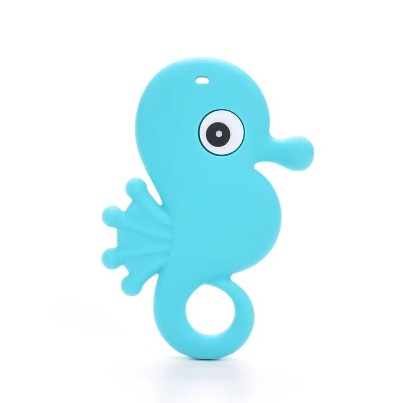 Seahorse 06 1 шт., детский прорезыватель, мультяшный осьминог, морская лошадь, животные, соска, цепочка, ожерелье, Пищевая силиконовая гитара, детский грызунок - Цвет: Seahorse 06